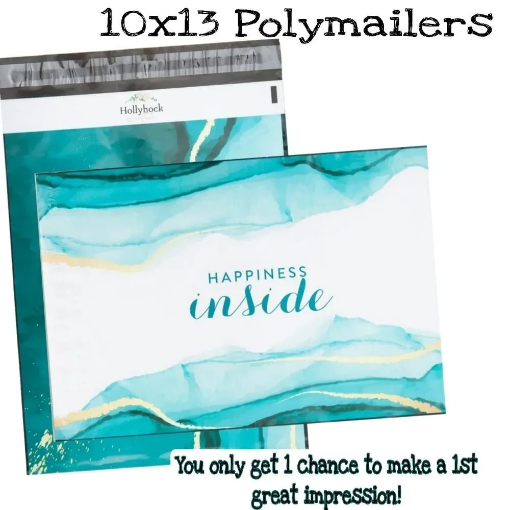 25 pack 10x13 Teal polka dot 